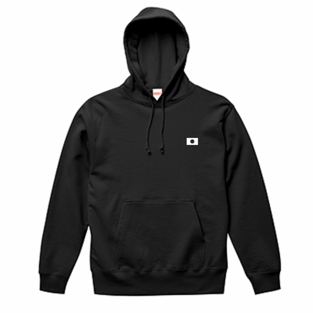 BLACK JPN FLAG x ORIGAMI KABUTO HOODIE